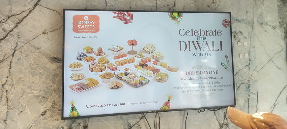 Digital Signage Display screens for Restaurant in Chennai